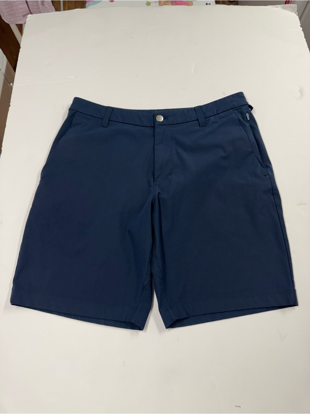 Lululemon Commission Shorts 32 Blue ABC Stretch Golf Chino Classic Fit 9” Inseam